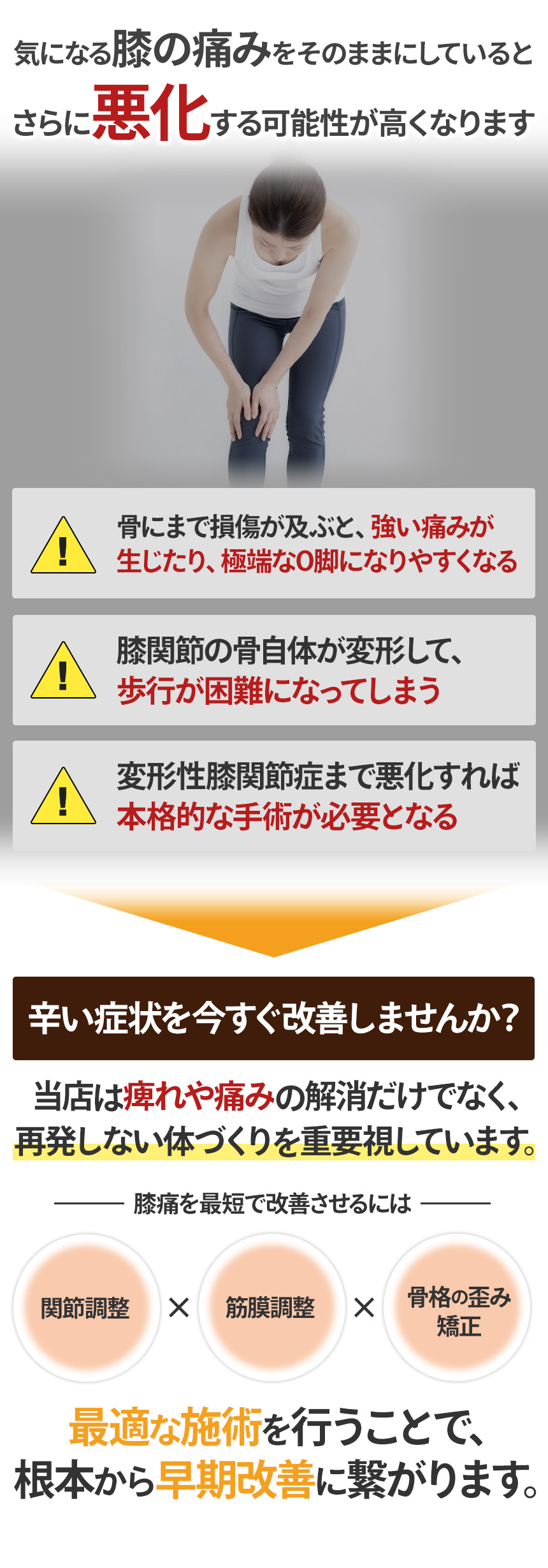 そのままにしていると...(膝の痛み)